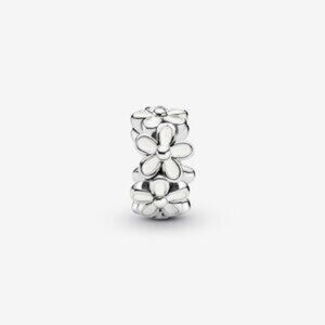 Pandora White Daisy Flower Spacer Charm